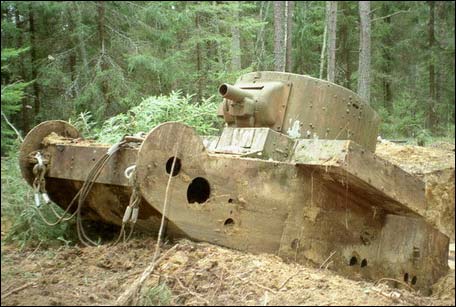 Остов танка Т-46-1 на карельском перешейке